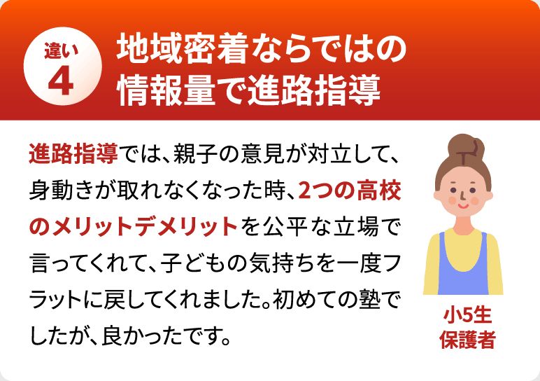 地域密着ならではの情報量で進路指導