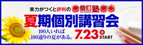 個個塾の夏期個別講習会詳細はこちら